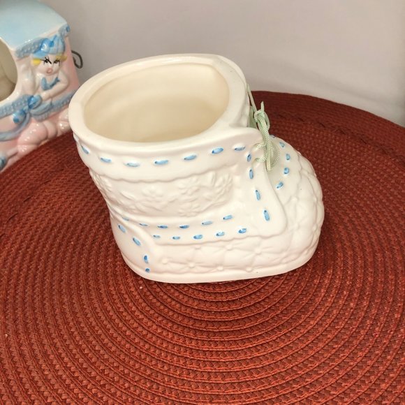 Vintage Nursery Themed Porcelain Music Box Decorative Planter Lot - Picture 4 of 16